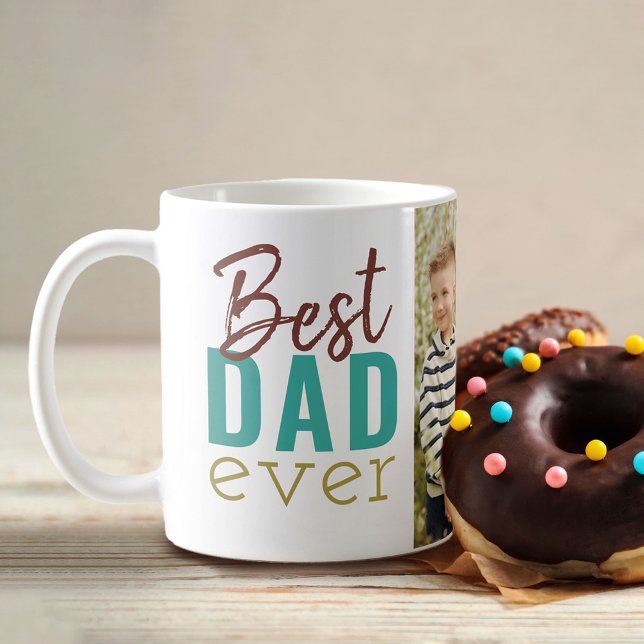 Bästa Pappa någonsin moderna typografi med foto Kaffemugg (Skapare uppladdad)