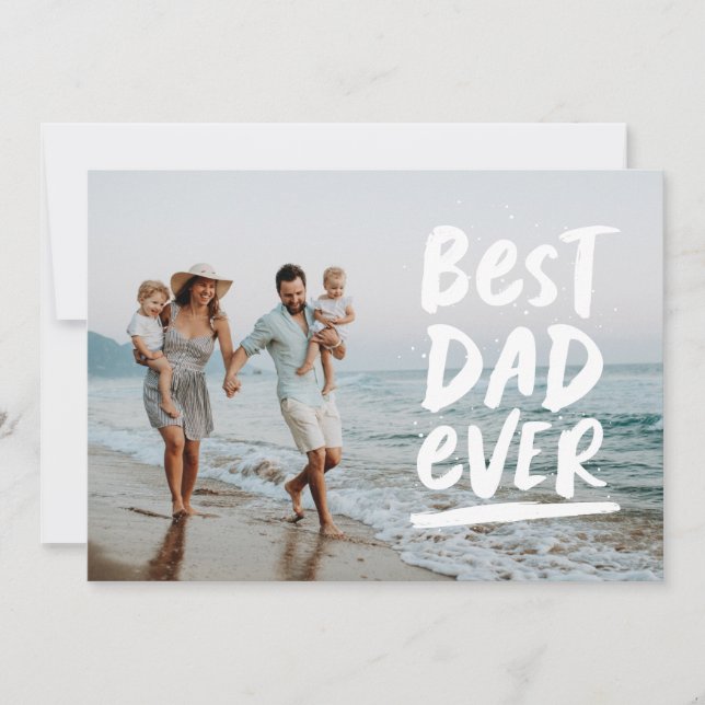 Bästa pappa någonsin, modernt foto Fars dag Kort (Framsida)