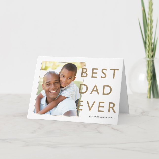 Bästa Pappa någonsin, modernt, minimalt typografis Kort (Framsida)