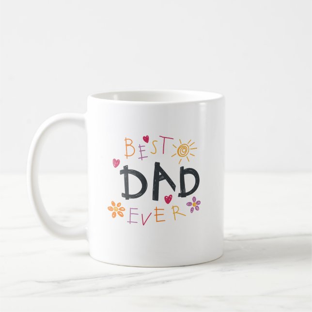Bästa pappa någonsin monogramnamn kaffemugg (Vänster)