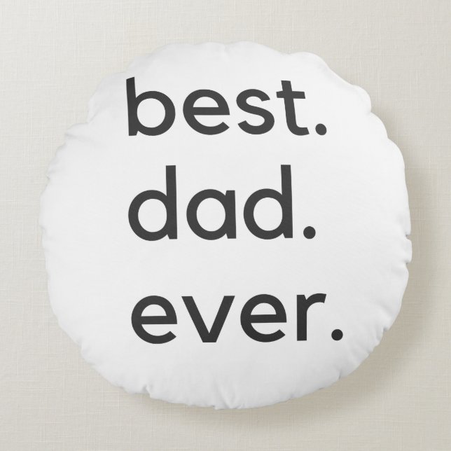 bästa pappa någonsin mörk rund kudde (Framsidan)