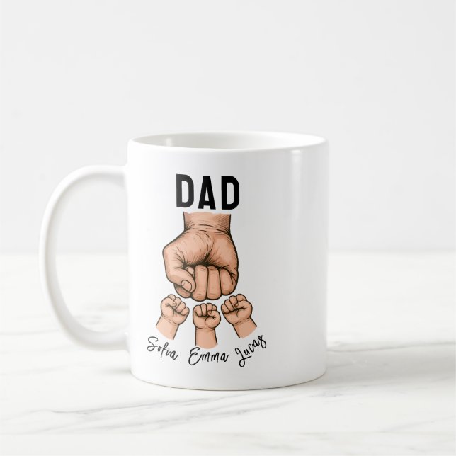Bästa pappa någonsin-mugg – Personlig fadersdag Kaffemugg (Vänster)