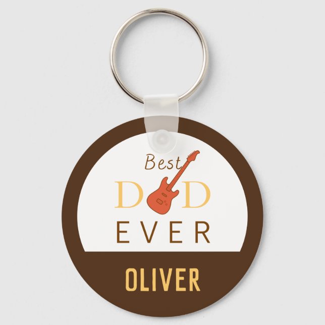 Bästa Pappa någonsin Music Modern Trendig Coola Fa Nyckelring (Framsida)