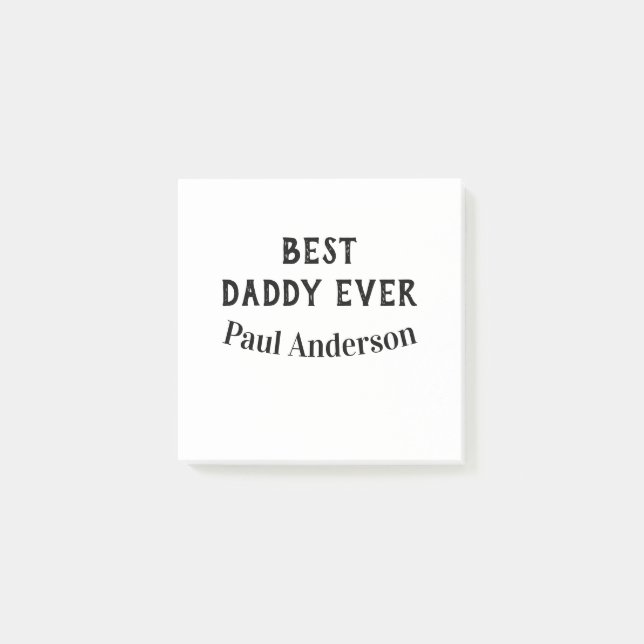Bästa pappa någonsin namn fet bokstav fadersdag te post-it block (Framsida)