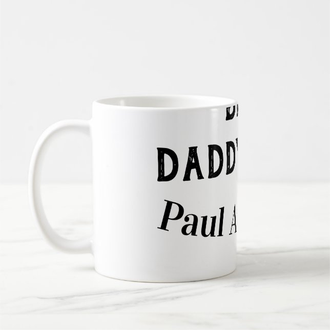 Bästa pappa någonsin namn fet bokstav fars dag tex kaffemugg (Vänster)