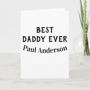 Bästa pappa någonsin namn fet bokstav fars dag tex kort