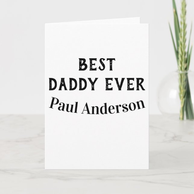 Bästa pappa någonsin namn fet bokstav fars dag tex kort (Framsida)