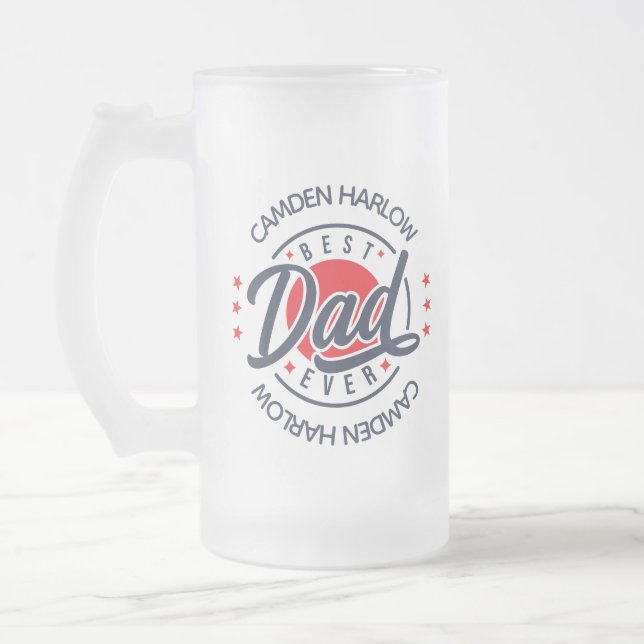 Bästa Pappa någonsin Namn Frostat Ölglas (Vänster)