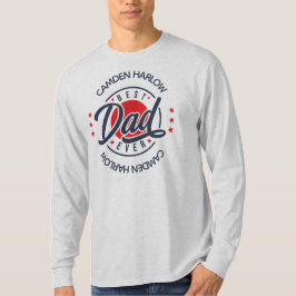 Bästa pappa någonsin Namn Röd Vit Blå T Shirt
