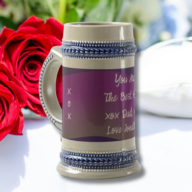 Bästa Pappa någonsin Namn Rustic Classic-Coola för Sejdel (Best Dad Ever Gift Script Name Rustic Classic Cool Beer Stein.)