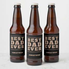 Bästa Pappa någonsin Namn-typografi, svart Ölflaska Etikett
