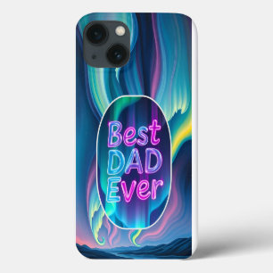 Bästa pappa någonsin Neon Glow iPhone-fodral