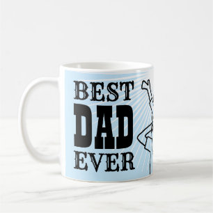 Bästa Pappa någonsin Offert Blue Typography Teckna Kaffemugg