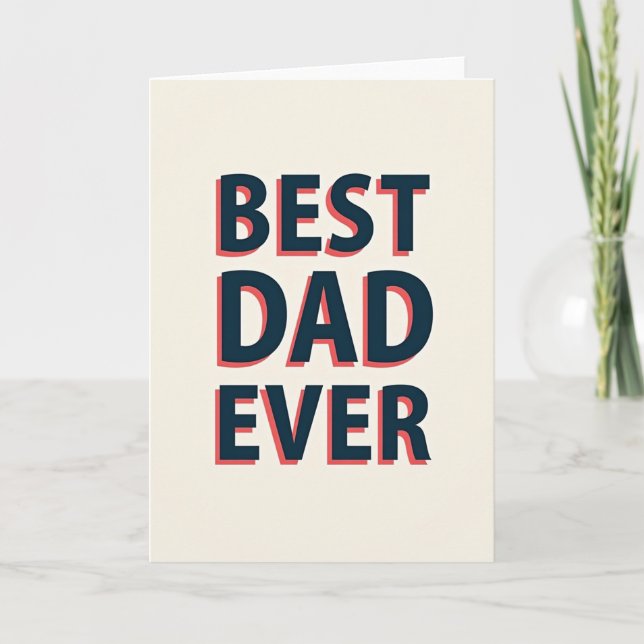 Bästa Pappa Någonsin Offset Typ Kort (Framsida)