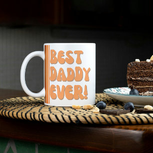 Bästa pappa någonsin Orange Retro Photo Mugg Jumbo Mugg