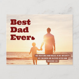 Bästa Pappa någonsin-ordspråk 20:7 Christian Bible Vykort