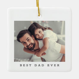 Bästa pappa någonsin på båda sidor Foto Enkel Julgransprydnad Keramik