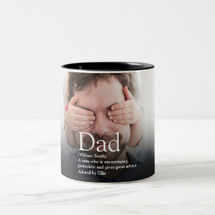 Bästa pappa någonsin, pappa, fader definition foto Två-Tonad mugg