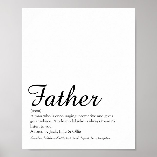 Bästa pappa någonsin, pappa, fader definition manu poster (Framsidan)