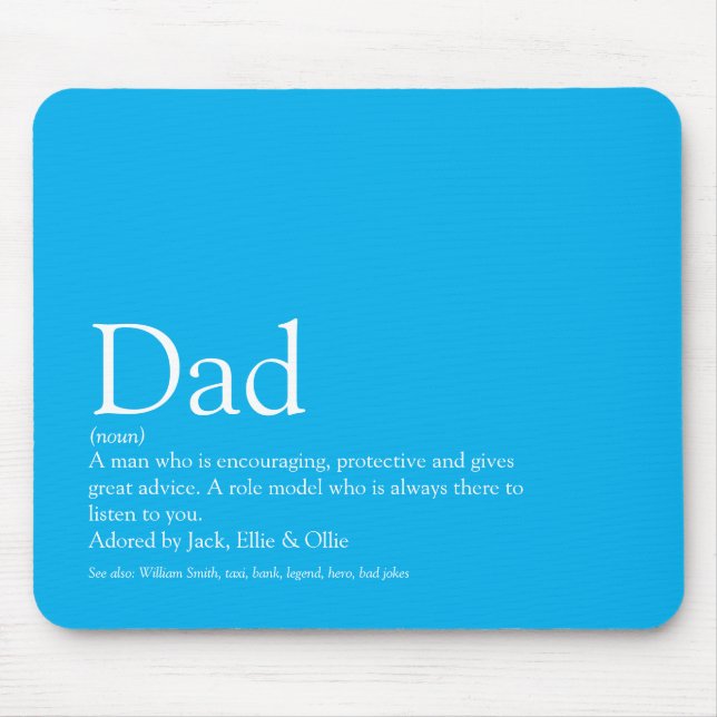 Bästa pappa någonsin Pappa Far Definition Himmelbl Musmatta (Framsidan)