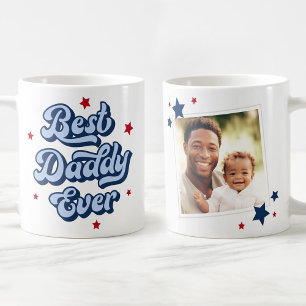 Bästa pappa någonsin pappa fars dag fotoblå röd kaffemugg