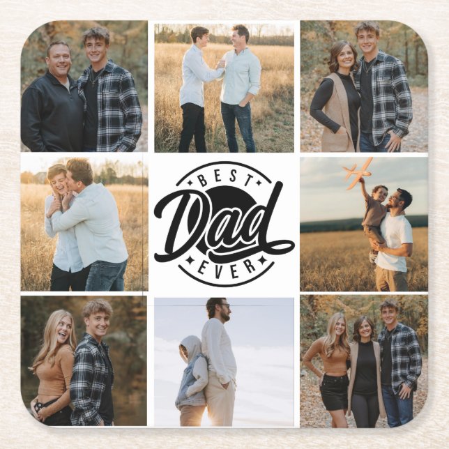 "Bästa Pappa någonsin" Papper Underlägg Kvadrat (Framsidan)