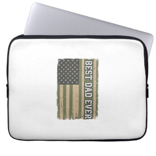 Bästa pappa någonsin Patriotisk flagga Vintage fad Laptop Fodral