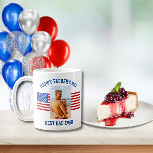 Bästa Pappa någonsin patriotiskt Rött vitt blått f Kaffemugg
