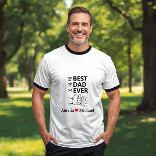 Bästa pappa någonsin Personlig Basic Ringer T-Shir T Shirt