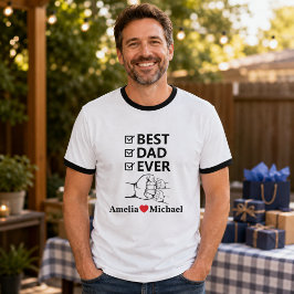Bästa pappa någonsin Personlig Basic Ringer T-Shir T Shirt