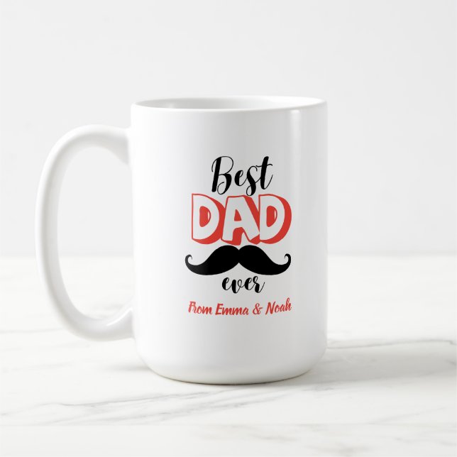 Bästa pappa någonsin Personlig fadersdagspresent Kaffemugg (Vänster)