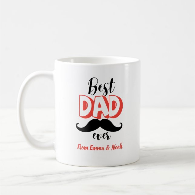 Bästa pappa någonsin Personlig fadersdagspresent Kaffemugg (Vänster)