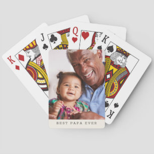 Bästa Pappa Någonsin Personlig Foto Enkel Farfar Casinokort