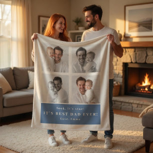 Bästa pappa någonsin Personlig foto filt   Anpassa