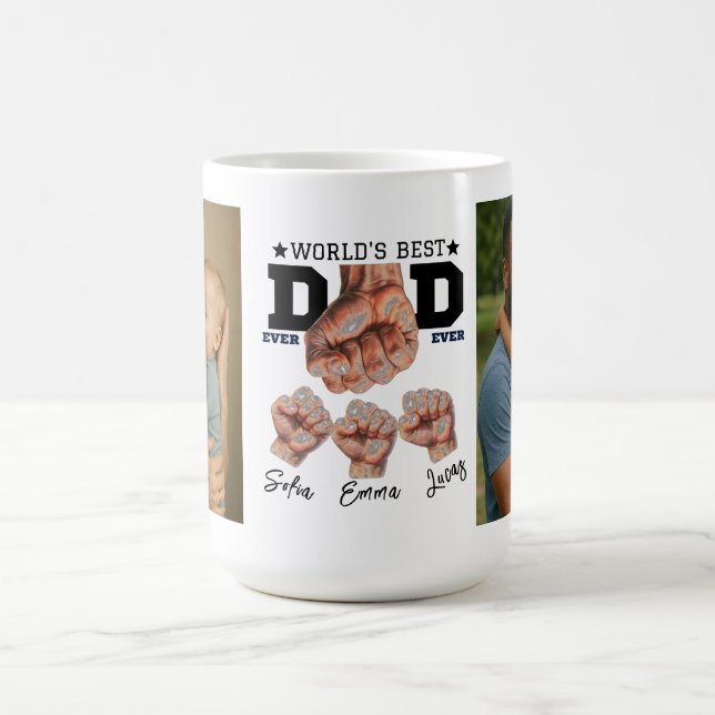 Bästa pappa någonsin Personlig fotokollage Kaffemugg (Center)