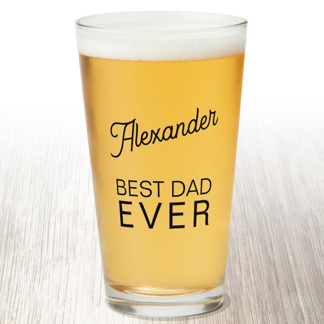 Bästa Pappa någonsin Personlig Namn Beer Glaskopp (Personalized name Best Dad Ever beer glass)