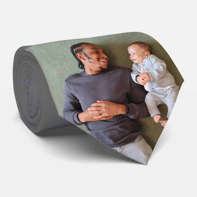 Bästa Pappa någonsin-Personligen Foto Fars dag Slips (Rullad)