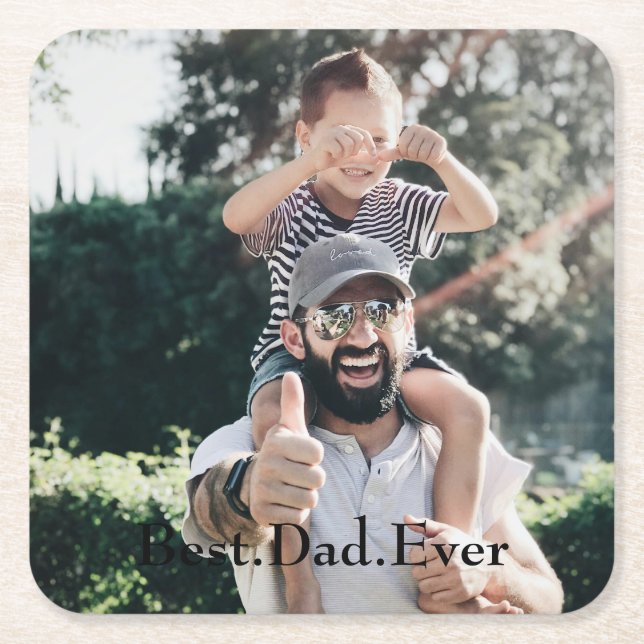 Bästa Pappa någonsin-Personligen Foto Fars dag Underlägg Papper Kvadrat (Framsidan)