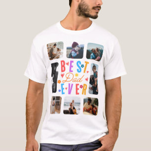 Bästa Pappa någonsin Photo Collage 8 Bilder T Shirt