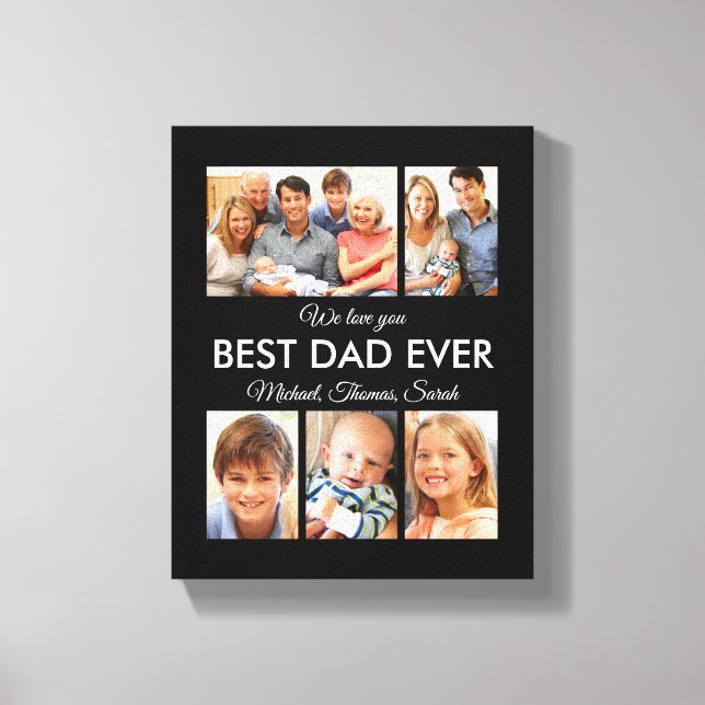 Bästa Pappa någonsin Photo Collage Fars dag Canvastryck (Framsida)