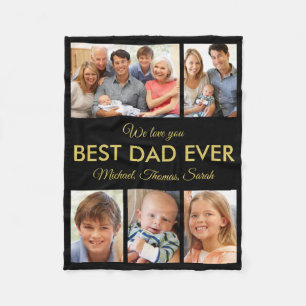 Bästa Pappa någonsin Photo Collage Fars dag Fleecefilt