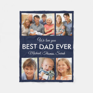 Bästa Pappa någonsin Photo Collage Fars dag Fleecefilt