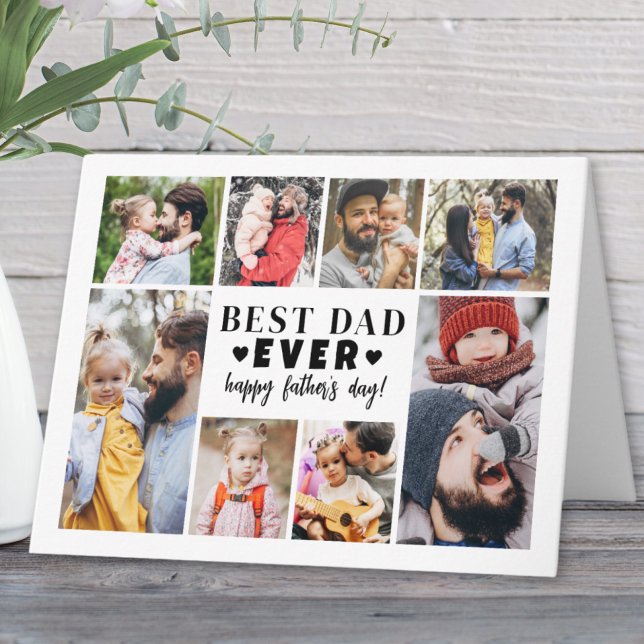 Bästa Pappa någonsin Photo Collage Fars dag Kort (Best Dad Ever Photo Collage Father's Day Card)