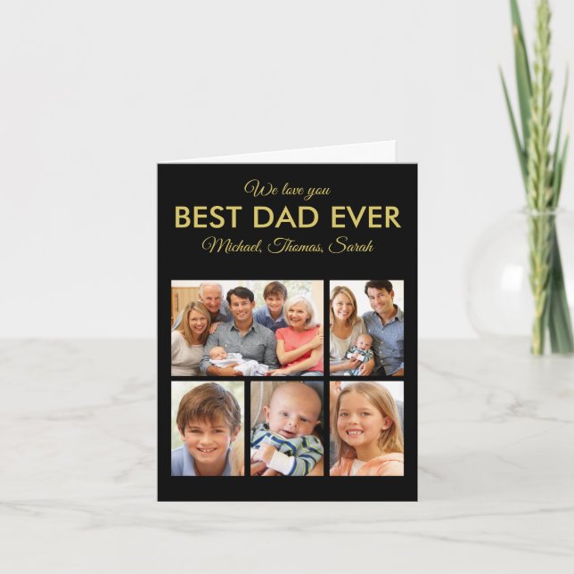Bästa Pappa någonsin Photo Collage Fars dag Kort (Framsida)