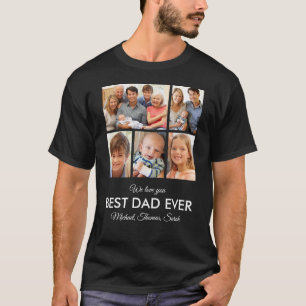 Bästa Pappa någonsin Photo Collage Fars dag T Shirt