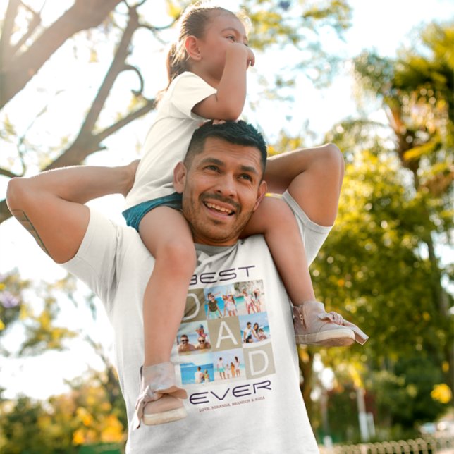 Bästa Pappa någonsin Photo Collage Fars dag T Shirt (Skapare uppladdad)