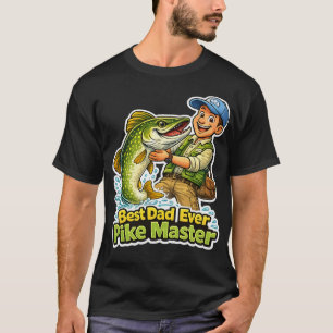 Bästa pappa någonsin Pike Master rolig fiske teckn T Shirt