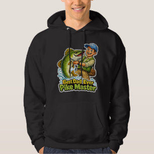 Bästa pappa någonsin Pike Master rolig fisketeknad Hoodie