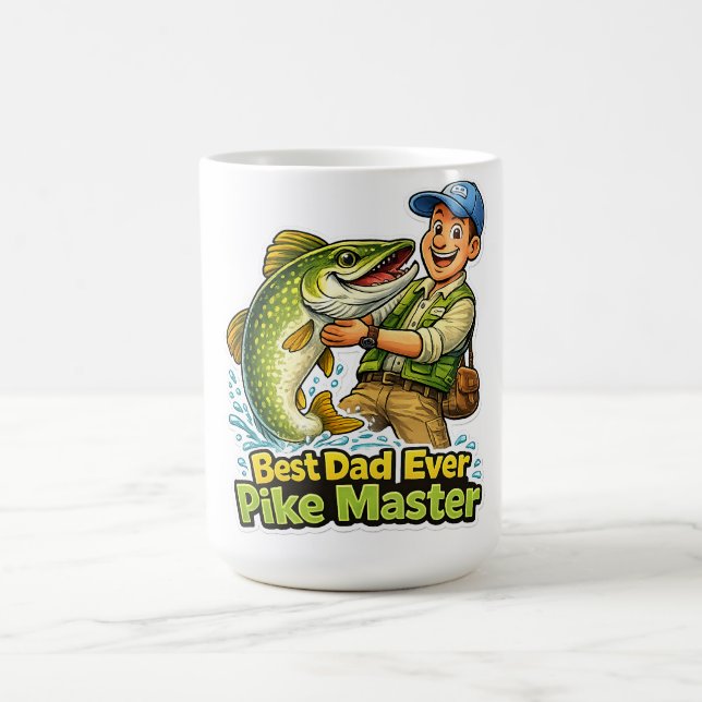 Bästa pappa någonsin Pike Master rolig fisketeknad Kaffemugg (Center)