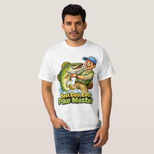 Bästa pappa någonsin Pike Master rolig fisketeknad T Shirt